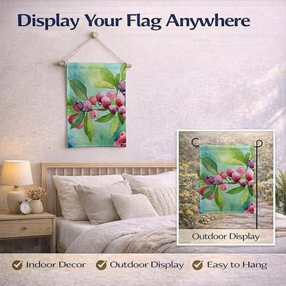 Caroline's Treasures Connecticut Mountain Laurels in Watercolor Garden Flag Mailbox Flag Decorative Yard Flag Banner Outside Patio Artwork Yard Flower Beds, Garden Size, Multicolor