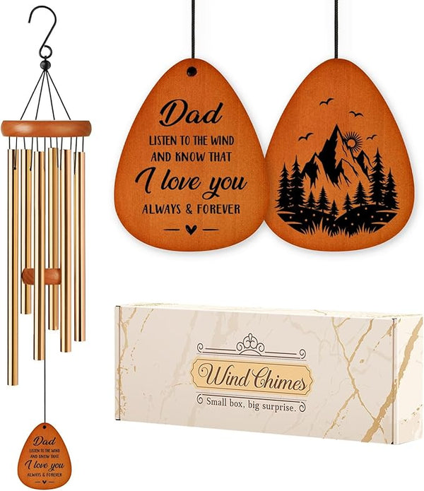 Gifts for Dad, Dad Gifts Wind Chimes, Dads Birthday Gift, Fathers Day Christmas Birthday Gift from Daughter Son, Unique Wind Chimes Presents for Dads, 25.5in
