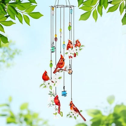 Cardinal Wind Chimes Gifts for Women Wind Chime, Wind Chimes for Outside, Cardinal Decor Thank You Gift for Mom Friend Sisters- Mother's Day, Birthday, Thanksgiving Day
