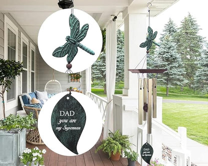 ASTARIN Personalized Wind Chimes for Father, Grandfather, Small Wind Chimes Outdoor, Hummingbird Wind Chime, Father's Day, Birthday Gift from Daughter, Son