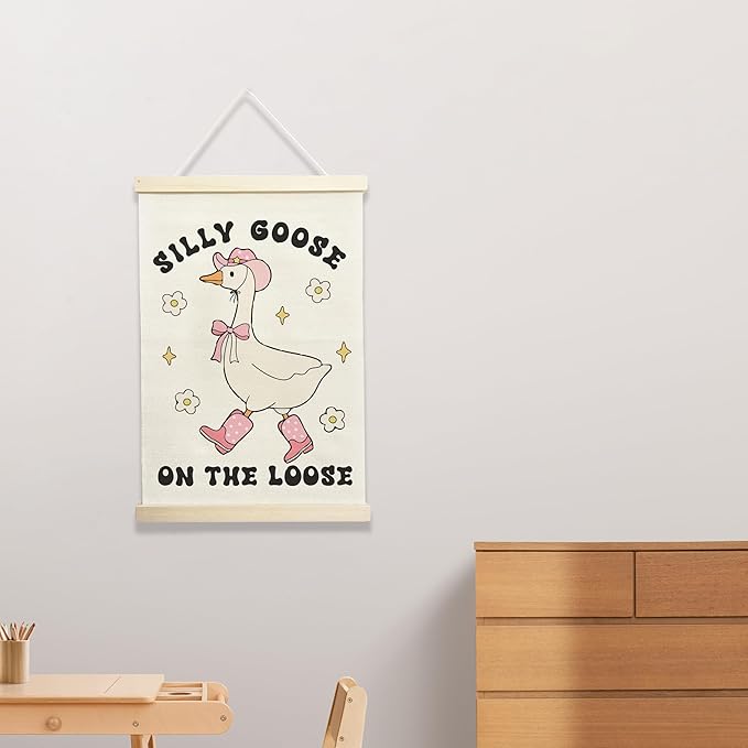 Nursery Wall Hanging Banner, Cute Animal Wall Decor for Baby and Kids Room, 12x17 Inch Fabric Hanging Art. (146)