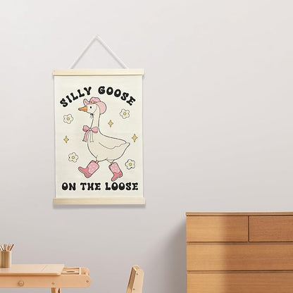 Nursery Wall Hanging Banner, Cute Animal Wall Decor for Baby and Kids Room, 12x17 Inch Fabric Hanging Art. (146)