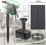 Biling Solar Water Pump Outdoor, Upgraded Solar Fountain Pump Kit with Stake, Solar Powered Water Pump for Bird Bath, Garden, Backyard, Pool, Fish Tank
