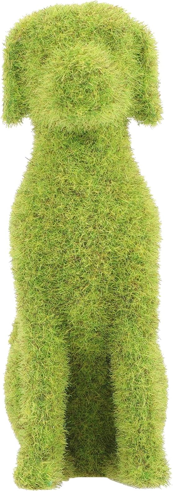 GANAZONO Dog Topiary Figurines Outdoor Ornament Dog Garden Statue Faux Green Covered Stones Faux Moss Animals Flocking Animal Green Decorations Landscape Flocked Decor Statuette Puppy Resin