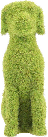 GANAZONO Dog Topiary Figurines Outdoor Ornament Dog Garden Statue Faux Green Covered Stones Faux Moss Animals Flocking Animal Green Decorations Landscape Flocked Decor Statuette Puppy Resin