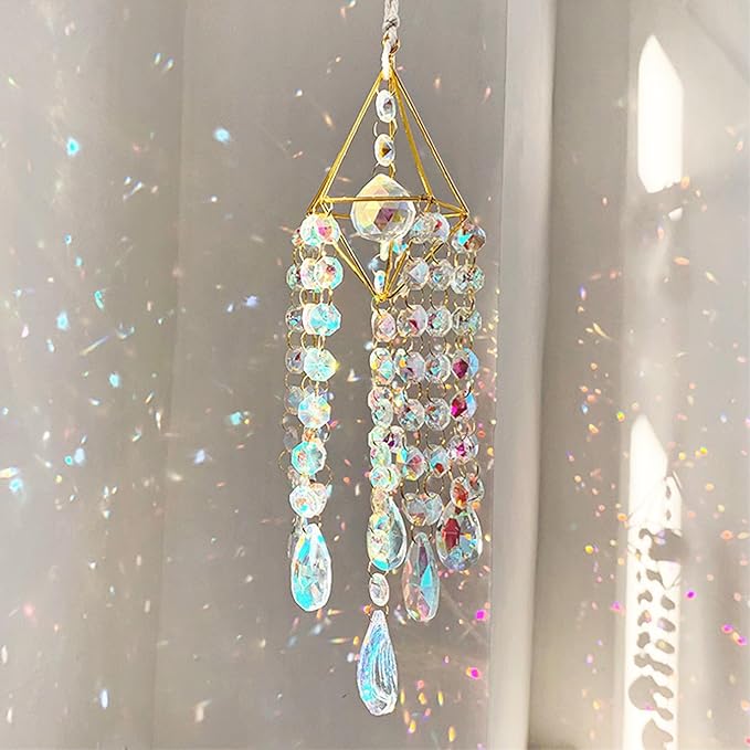 Sun Catchers with Crystals Hanging Crystals Prisms Suncatcher Crystal Suncatchers Hanging Wind Pendant for Window Garden Home (Type-A)