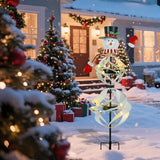 MUMTOP Solar Christmas Outdoor Decoration, Solar Powered Snowman Wind Spinner with LED Lights for Holiday, Party, Xmas, Yard, Garden