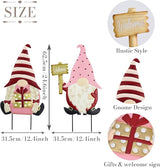 TERESA'S COLLECTIONS Valentines Decorations Outdoor for Home, 2Pcs Metal Gnomes Decor Garden Stakes, Valentine Yard Stakes Gifts for Her Him, Welcome Yard Signs for Outside Lawn Porch Patio, 25"