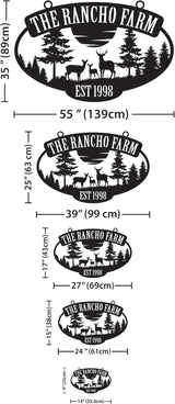 Personalized Metal Farm Sign, Customized Family Name Ranch Sign, Large Last Name Sign for Farmhouse Decoration, Outdoor Farm Wall Art, Welcome Sign, Entrance Gate Sign, Farm Lovers Gift, Garden Decor