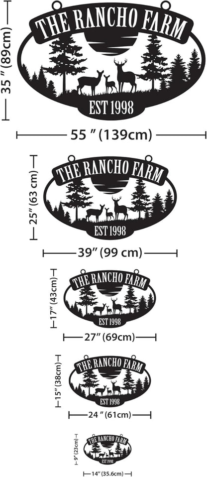 Personalized Metal Farm Sign, Customized Family Name Ranch Sign, Large Last Name Sign for Farmhouse Decoration, Outdoor Farm Wall Art, Welcome Sign, Entrance Gate Sign, Farm Lovers Gift, Garden Decor