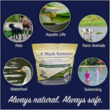 Muck Remover Pellets 5 lb (10 Scoops) | Pond Tablets Treat 1.25 Acres | Lake Muck Remover, Pond Sludge Reducer | Farm Pond Treatment