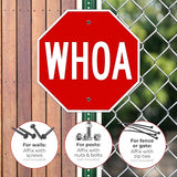 Whoa Sign, 24x24 Inches, Rust Free .063 Aluminum, Fade Resistant, Made in USA