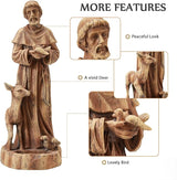 St Francis Garden Statue Outdoor All-Weather, 25" H Religious Saint Francis of Assisi Catholic Statue with Bird Feeder for Patio Yard Home Decor