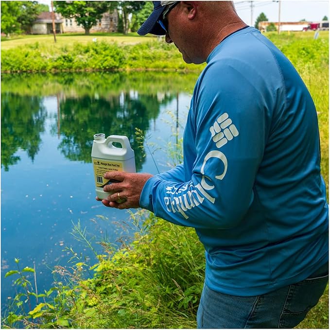 Natural Waterscapes Pond Dye - Vivid Blue Super Concentrate - 1 Quart Treats 1 Acre up to 6 Feet Deep, True Blue Pond Dye, Creates Vibrant Blue Color in Pond Water