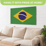 Evergreen Brazil Flag 3x5 flag Outdoor Double Sided, Brazilian flags for Outside with Grommets, 3-Ply Banners for Garden Patio, Indoor Flag for Wall Decor, Works with Standard Estate Flag Poles