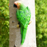 Bright Resin Parrot Statues and Figurines Home Decorations, Realistic Tropical Parrot Sculpture for Wall Decor, Tree, Patio, Garden, Outdoor Pool Statues DIY Bird Ornament(Green)