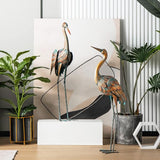 Giantex Crane Garden Statues Set of 2, Standing Metal Crane Sculptures Bird Ornament Yard Decorations for Lawn Backyard Porch Patio Outdoor Decor, with 4 U-Shaped Stakes (Crane)