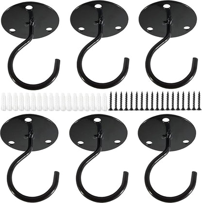 ROYHOO 6PCS Ceiling Hooks for Hanging Plants - Metal Plant Bracket Iron Wall Mount Lanterns Hangers for Hanging Bird Feeders, Lanterns, Wind Chimes, Planters, Outdoor Decoration Hooks