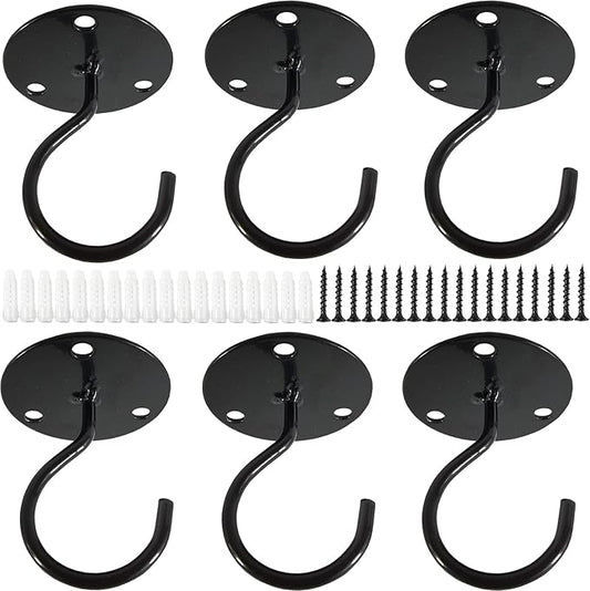 ROYHOO 6PCS Ceiling Hooks for Hanging Plants - Metal Plant Bracket Iron Wall Mount Lanterns Hangers for Hanging Bird Feeders, Lanterns, Wind Chimes, Planters, Outdoor Decoration Hooks