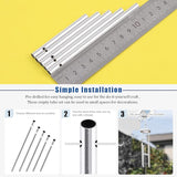 Glarks 61Pcs Wind Chime Kit Including 50Pcs 11.5cm 10cm 9cm 8cm 7cm Wind Chime Tubes and 10Pack Swivel Hooks Clips with 100m Thread Wire for Home Garden Outdoor Hanging Decorations
