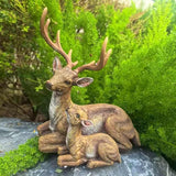 Realistic Mother Baby Deer Statue, Heartwarming Family Doe & Fawn Garden Sculpture from Durable Resin, Weather-Resistant Outdoor Lawn Yard Decor for Garden Patio, Indoor Home Art