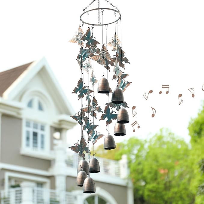 Taman Wind Chime - 30" Butterfly Metal Wind Chimes Valentine's Day Gift for Outside Memorial Sympathy Gift for Home, Outdoor, Yard, Patio,Garden Decor