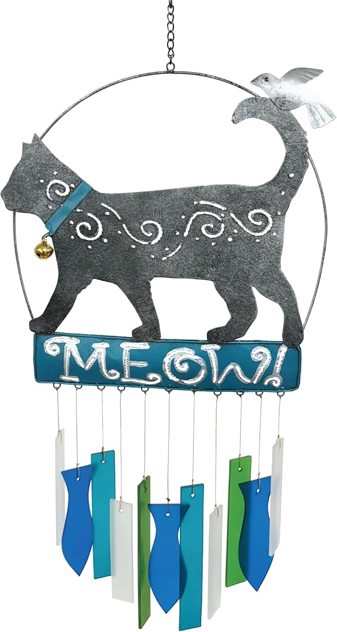 Blue Handworks Kittie Meow Glass Chime