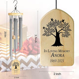 Memorial Wind Chimes - Personalized Sympathy Gifts for Loss of Loved One - 25.6 inches