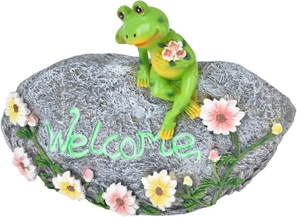 Garden Animal Sculpture | Sturdy Weather - Proof Composite Animal Ornament for Outdoor/Indoor Decor | Welcome to My Garden Statue for Yard, Patio & Living Room