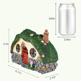 Solar Fairy Garden House, Outdoor Resin Statues, Outdoor Figurine Lights, Fairy Houses for Outside, Garden Statues House, for Patio, Yard, Balcony Decoration