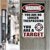 Yniaun Decor Funny No Trespassing Metal Tin Signs Coffee Bar Garage Vintage Wall Decor Gifts 12 X 8 Inches Outdoor & Indoor - Warning You Are No Longer Trespassing You Are a Target