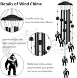 Bigfoot Wind Chimes for Outside/Indoors, Bigfoot Gifts for Women Mom Grandma, Aluminum Tubes Windchimes S Hook, 37" Wind Chime Hanging Decor for Home Patio Garden Porch Yard (Black-Bigfoot)