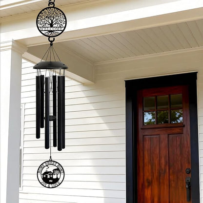 House Warming Gifts New Home, 37" Black Wind Chimes Housewarming Gifts, New Home Gift Ideas for Women Men Homeowners Couples Family Friends,Outdoor Decor for Patio,Garden,Yard