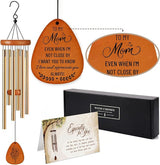 Mothers Day Wind Chime - Mom Wind Chime for Long Distance, Mom Birthday Gifts from Daughter, Son - I Love You Mom Gifts - Home, Patio, Garden Decor - Wooden Large Wind Chimes for Outside 28 Inches