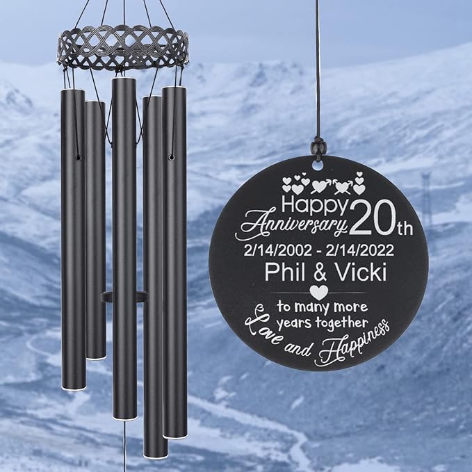 Anniversary Wind Chime for Husband & Wife, Wedding Day Gift for Husband from Wifey, Men Women Anniversary Couple Wedding Day Wife, Married Anniversaries 1st to 5th 10th 15th 25th 35th 45th 50th 55th