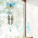 MUMTOP Butterfly Wind Chimes for Outside, Stained Glass Wind Chime Windchimes for Patio, Outdoor,Garden,Yard,Coastal,Window,Home Decor or Gifts for Women(Colorful)