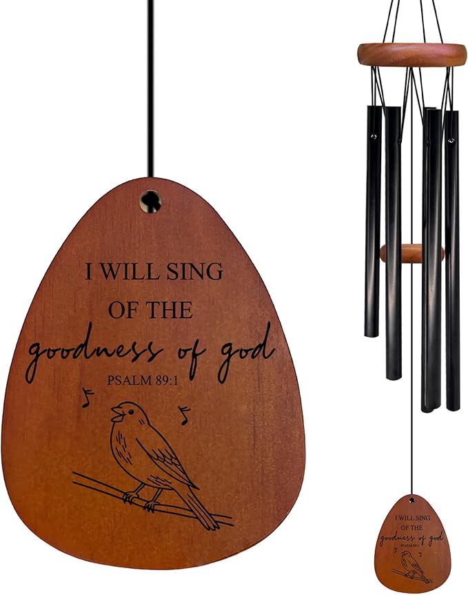 Religious Gifts for Women Wind Chimes, Faith Based Bird Wind Chimes for Outside, Christian Blble Verse Gift for Women Faith Men, Goodness of God Chime 26" Inches