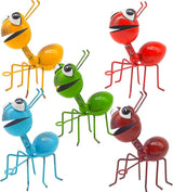 Cruis Cuka Metal Yard Art Cute Ant 5 Pcs Garden Decor for Outside Lawn Ornaments Porch Backyard Wall Sculpture Fence Decorations