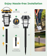 Vuees Bright Solar Pathway Lights Outdoor, 8 Pack Waterproof IP65, Auto On/Off Solar Powered Garden Lights for Yard Lawn Walkway Landscape Pool Outside - 3-in-1 Hanging, Tabletop & Stake Lighting