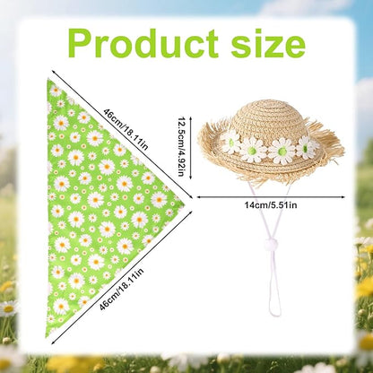 Lyreh Goose costume straw hat scarf costume, used for lawn sculpture, outdoor garden, courtyard, terrace decoration