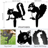 Tipmant Metal Iron Art Decoration Animal Silhouette Decorative Stakes Statues Ornament Crafts for Outdoor Gardens, Yard, Courtyards, Parks, Lawns, Potted Plants, Patio (4 Squirrels)