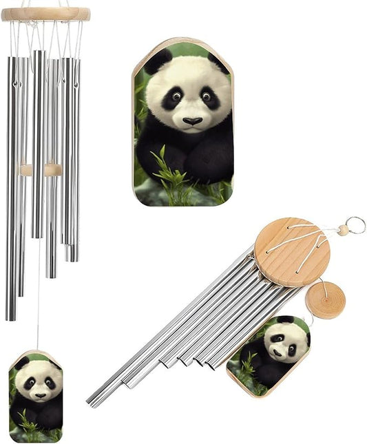 Large Aluminium Wind Chimes 20.5" Inches Cute Panda Wind Chimes for Outside Memorial Wind Chimes Sympathy Wind Chime for Outdoor Garden Patio Decoration
