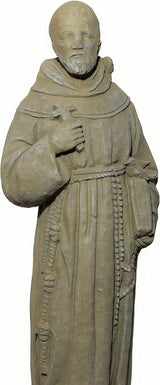 St Francis with Bird On Shoulder Statue 25in Tall Desert Sand Color