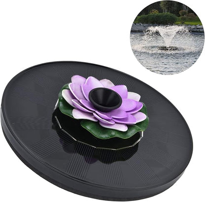 Solar Powered Fountain Water Pump, Floating Mini Solar Fountain with 4 Spray Styles, 16cm Diameter - Environmentally Friendly, Easy Setup, Ideal for Birdbaths Garden Ponds (Lotus 3)