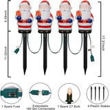 Christmas Decorations Outside, 7Ft Christmas Santa Pathway Stake Lights with 4 C7 Bulbs, Stake, Connectable Waterproof Driveway Markers Lights for Outside Path Garden Decor Holiday Yard Patio