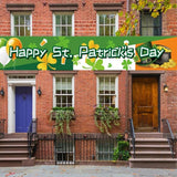 St Patricks Day Banner 120 * 20 inch St Happy St Patricks Day Decorations Backdrop Yard Signs Irish Holiday Decor Party Supplies Shamrock Buffalo Plaid Irishman Hanging Backdrop