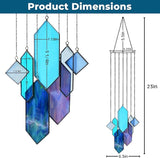 Sensory4u Stained Glass Suncatchers Window Hanging Wall Art Element Earth Tones Modern Design Home Decor Or Garden Suncatcher (Blue)
