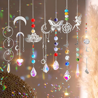 JYNTERPLAY 434Pcs Sun Catchers DIY Making Kit for Adults Arts and Crafts Crystal Suncatcher Hanging Prism Rainbow Maker for Indoor Window Garden Christmas Decor Fairy Lotus