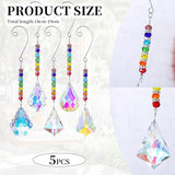 Pack of 5 Colorful Crystal Suncatcher Hanging Window Pendant Chandelier Drops Pendants,Hanging Glass Prisms Window Home Christmas Tree Decor