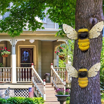Metal Bee for Garden Decor,Indoor Hanging Wall Decorations,Iron Art Wall Decoration,Outdoor Patio Lawn Yard Backyard Decor,Bee Statue Gift for Gardening Enthusiasts